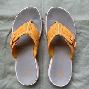 Clarks Yellow Leather Sandals
